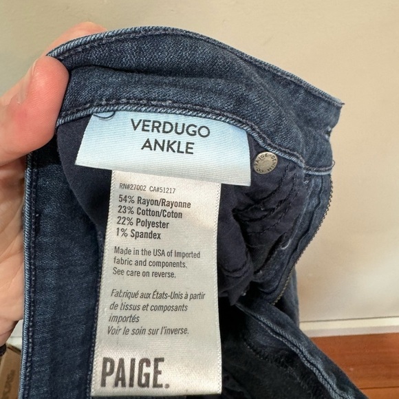 Paige Verdugo Ankle Jeans Size 29‎ - Picture 7 of 7